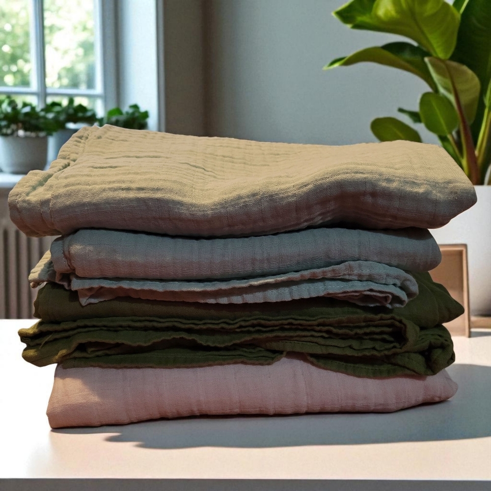 Swaddle Designs 4 Swaddle Baby Cream, Green, Blue Cotton Blankets